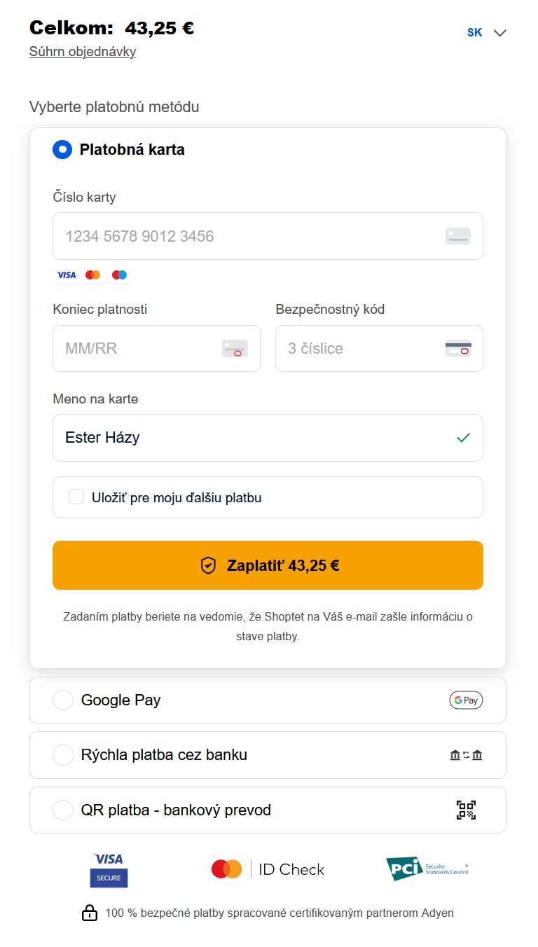 online platby